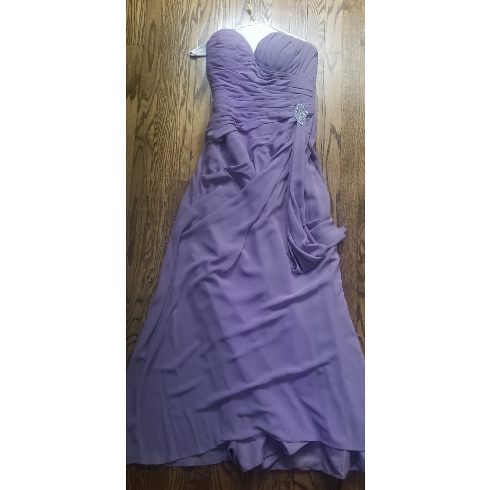 Chiffon Bridesmaid Dress - Purple Size 6